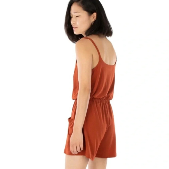 J. CREW Drapey Burnt Orange Sleeveless Romper Size XS - Picture 3 of 6